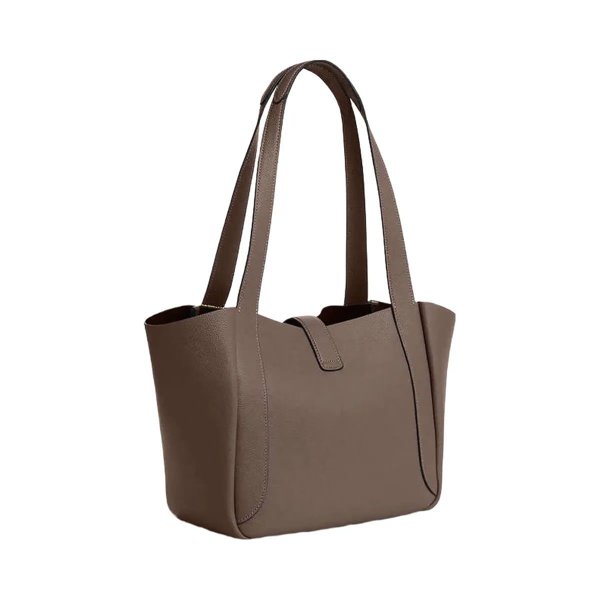 Coach Hadley Turnlock Tote Bag Pebbled Leather-Gold-Dark Stone