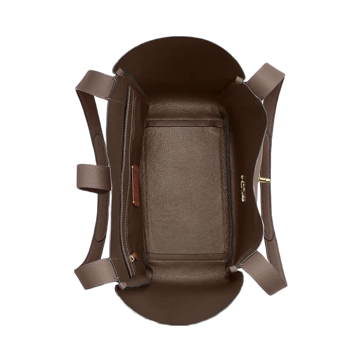 Coach Hadley Turnlock Tote Bag Pebbled Leather-Gold-Dark Stone