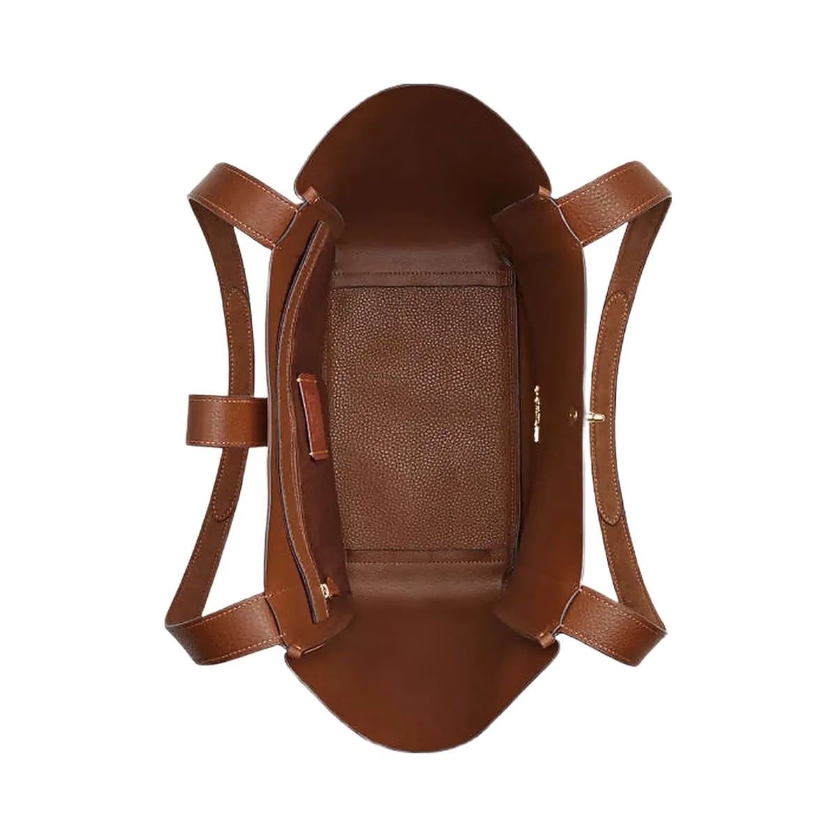 Coach Hadley Turnlock Tote Bag Suede-Gold-Sienna