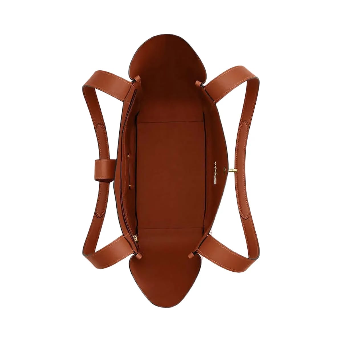 Coach Hadley Turnlock Tote Smooth Leather-Gold-Tan