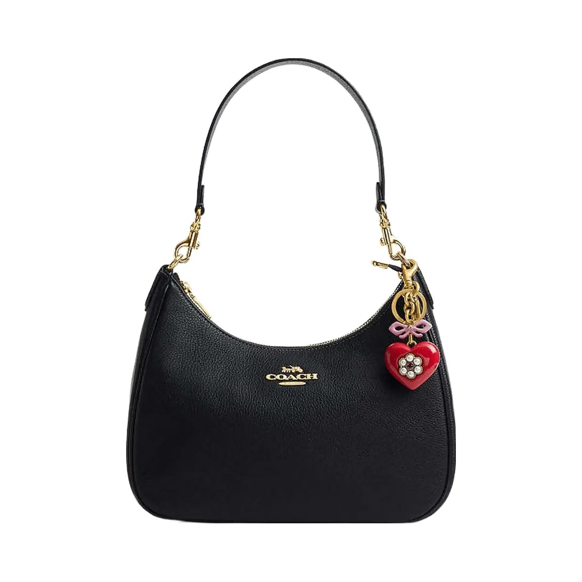 Coach Heart Bag Charm Resin-Brass-Red Multi