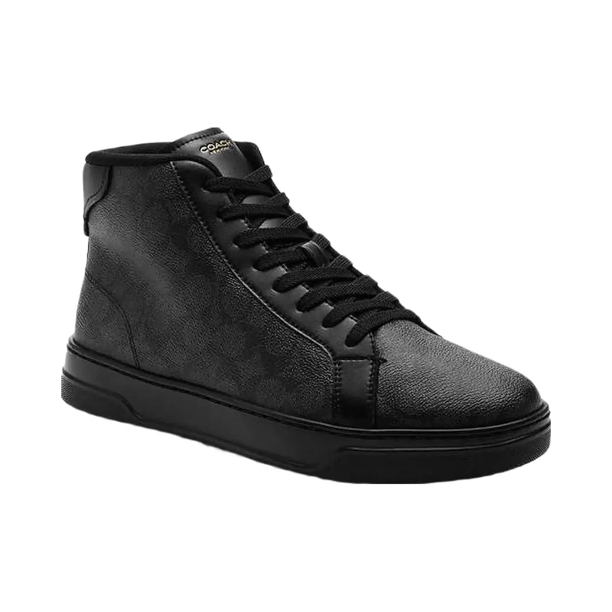 Coach High Line High Top Sneaker In Signature Canvas Graphite-Black