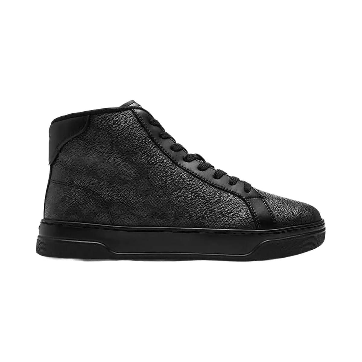 Coach High Line High Top Sneaker In Signature Canvas Graphite-Black