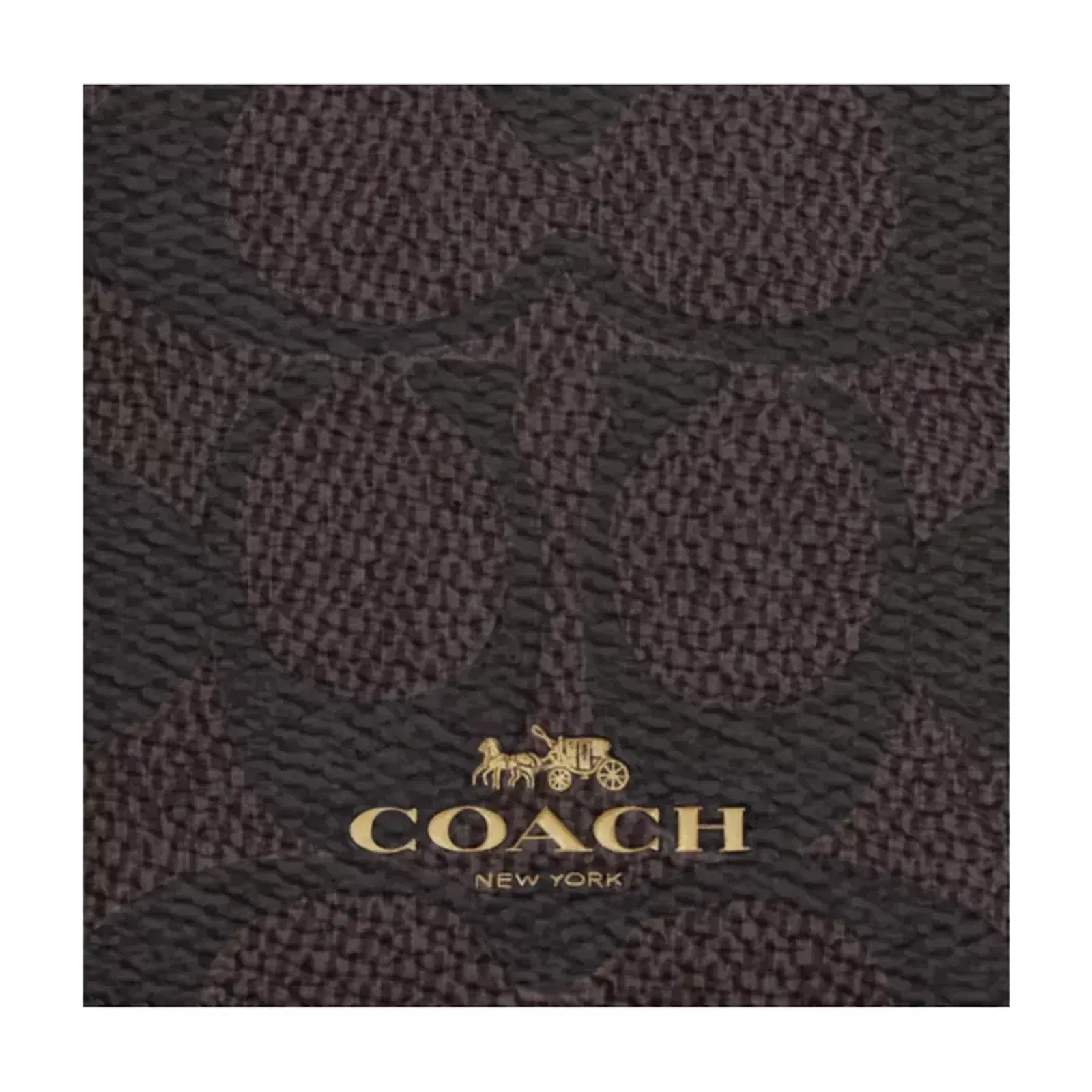 Coach Id Lanyard In Signaure Canvas Signature Canvas-Gold-Walnut-Black