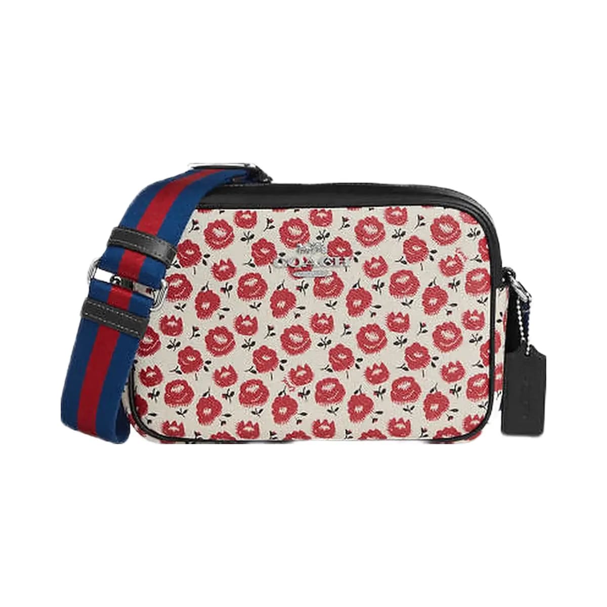 Coach Jamie Camera Bag With Floral Print Silver-Chalk-Black Multi