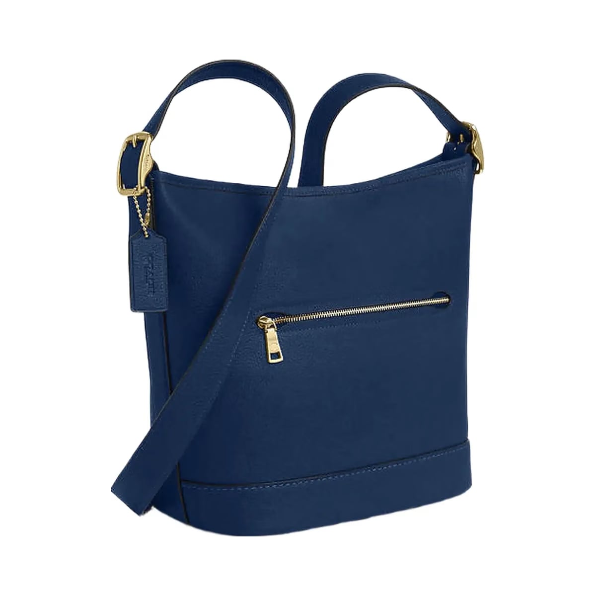 Coach Jude Duffle Bag Pebbled Leather-Gold-Deep Blue