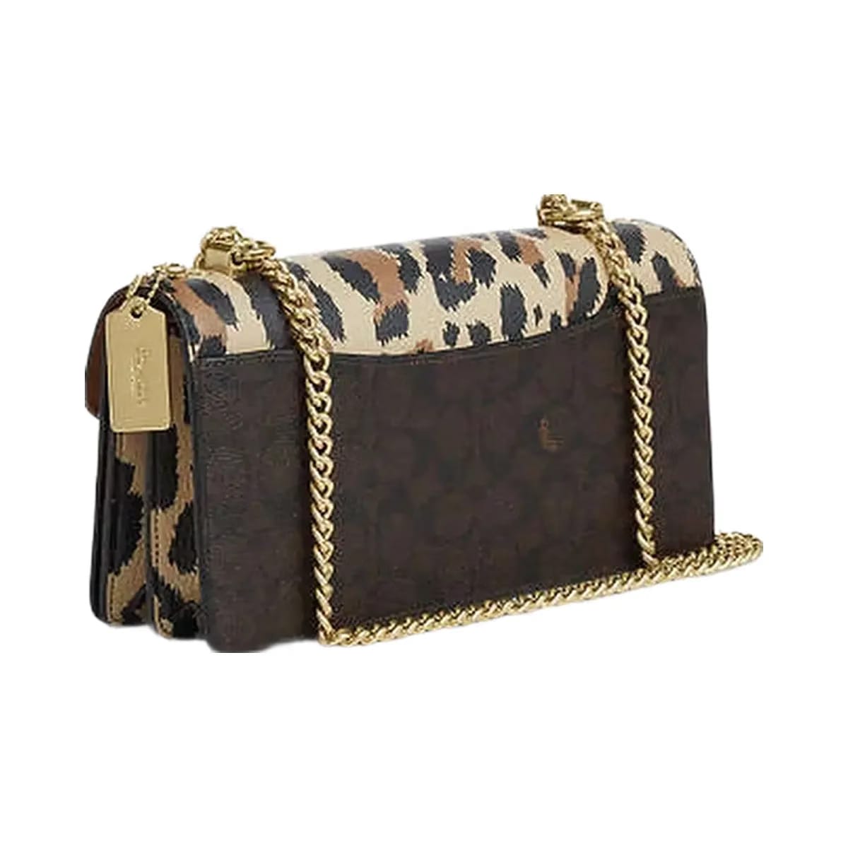 Coach Klare Envelope Crossbody Bag In Signature Canvas With Leopard Print Pebbled Leather-Im-Leopard-Walnut Multi