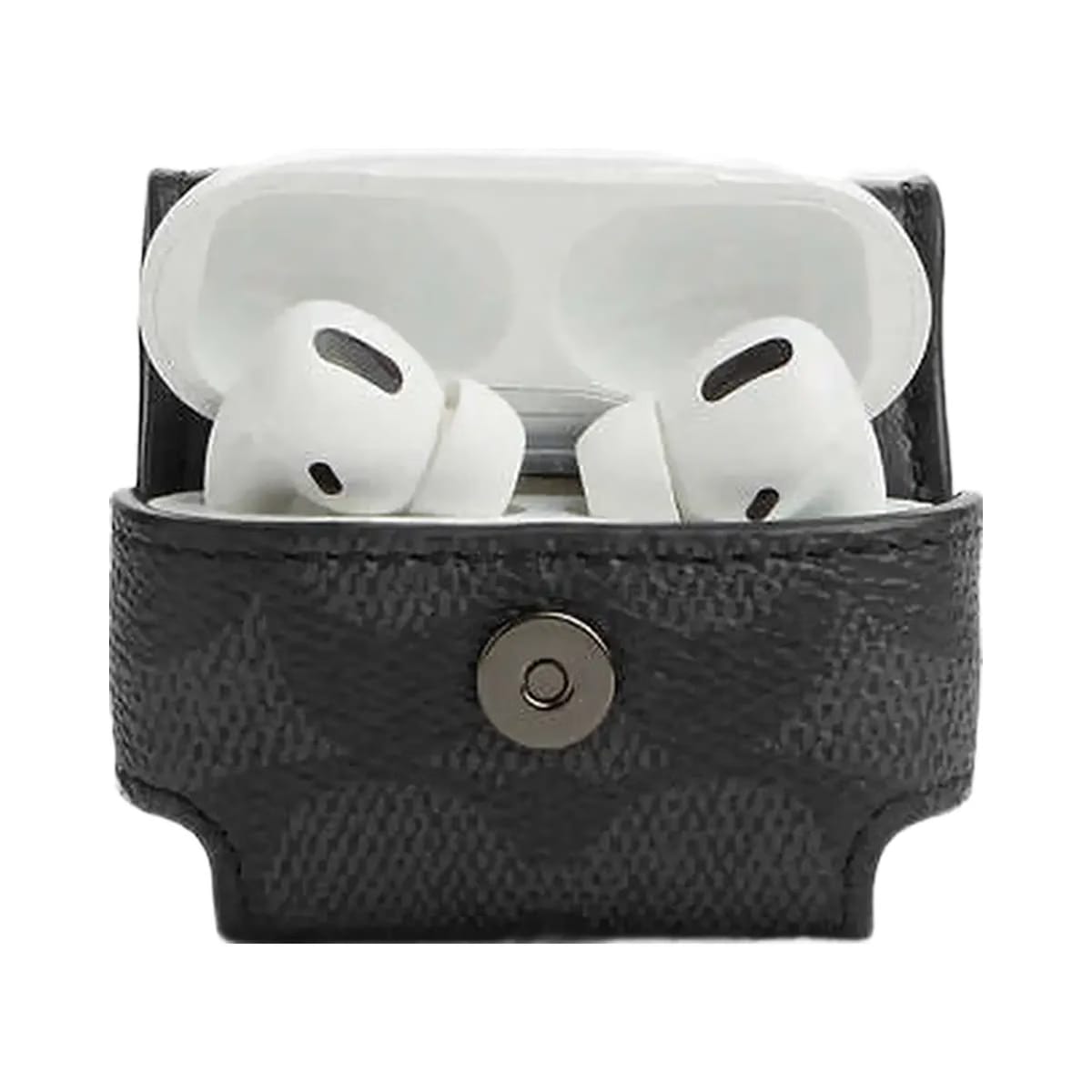 Coach Large Wireless Earbud Pro Case In Signature Canvas Gunmetal-Charcoal