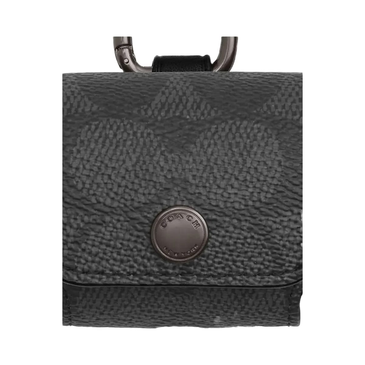 Coach Large Wireless Earbud Pro Case In Signature Canvas Gunmetal-Charcoal