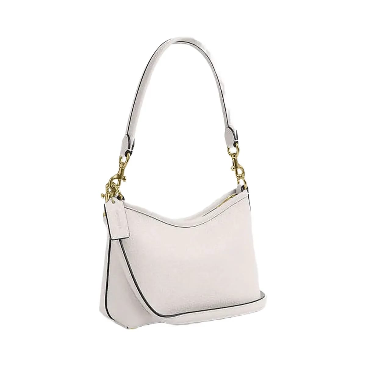 Coach Laurel Small Shoulder Bag Pebbled Leather-Gold-Chalk