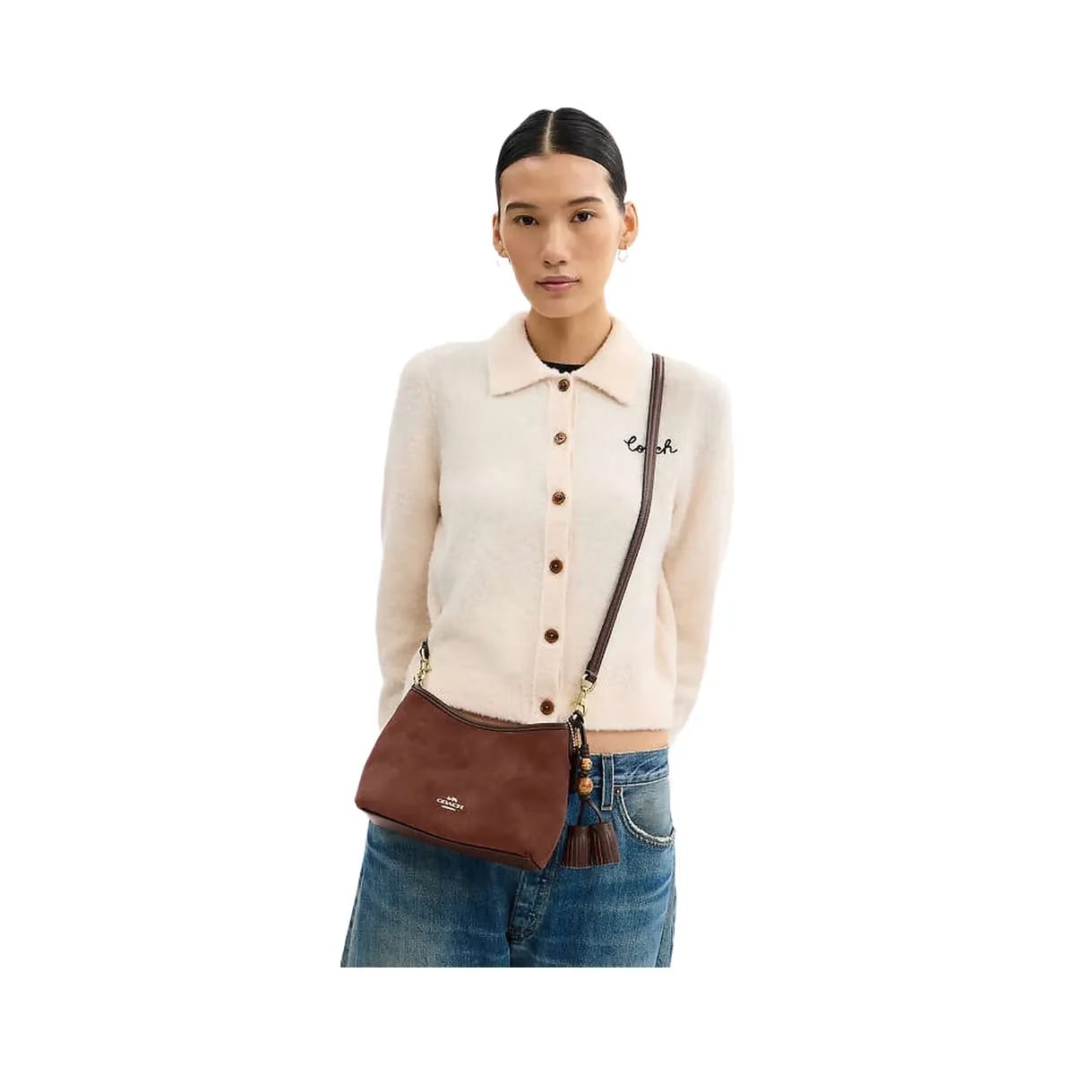 Coach Laurel Small Shoulder Bag With Tassels Suede-Im-Vintage Brown-Maple