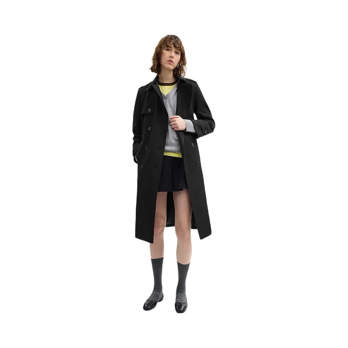 Coach Long Trench Black