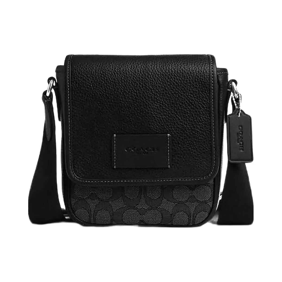 Coach Lucas Crossbody Bag In Signature Jacquard Silver-Charcoal-Black