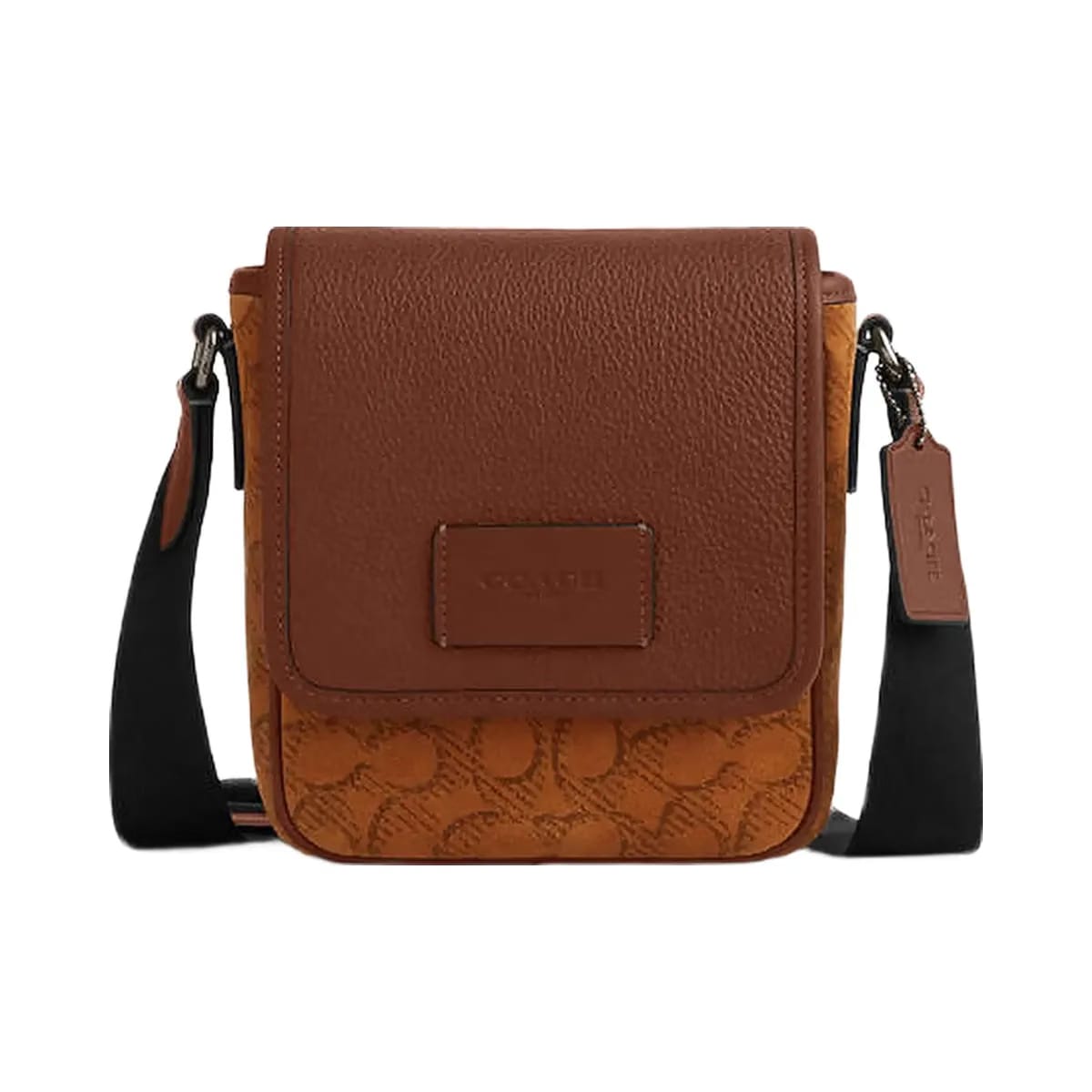Coach Lucas Crossbody Bag In Signature Suede Suede-Qb-Caramel Sable