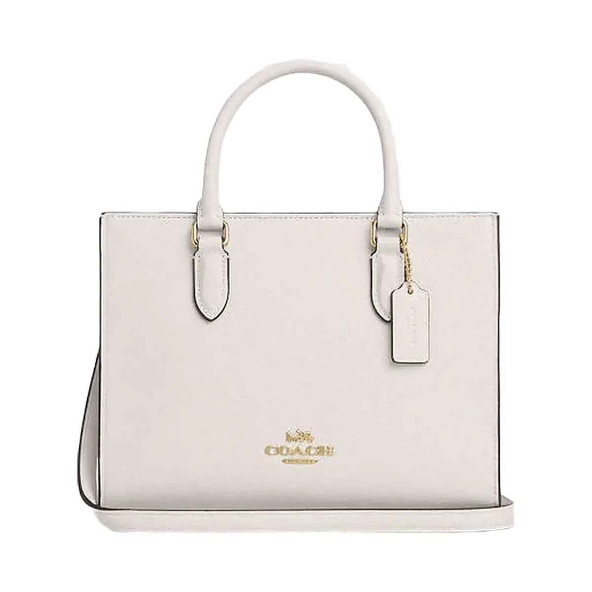 Coach Maggie Small Tote Bag Pebbled Leather-Gold-Chalk