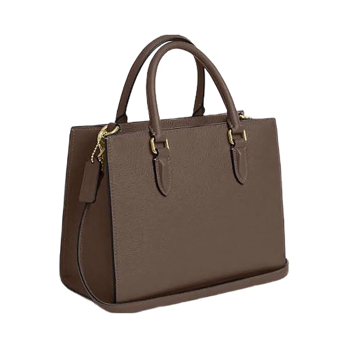 Coach Maggie Small Tote Bag Pebbled Leather-Gold-Dark Stone
