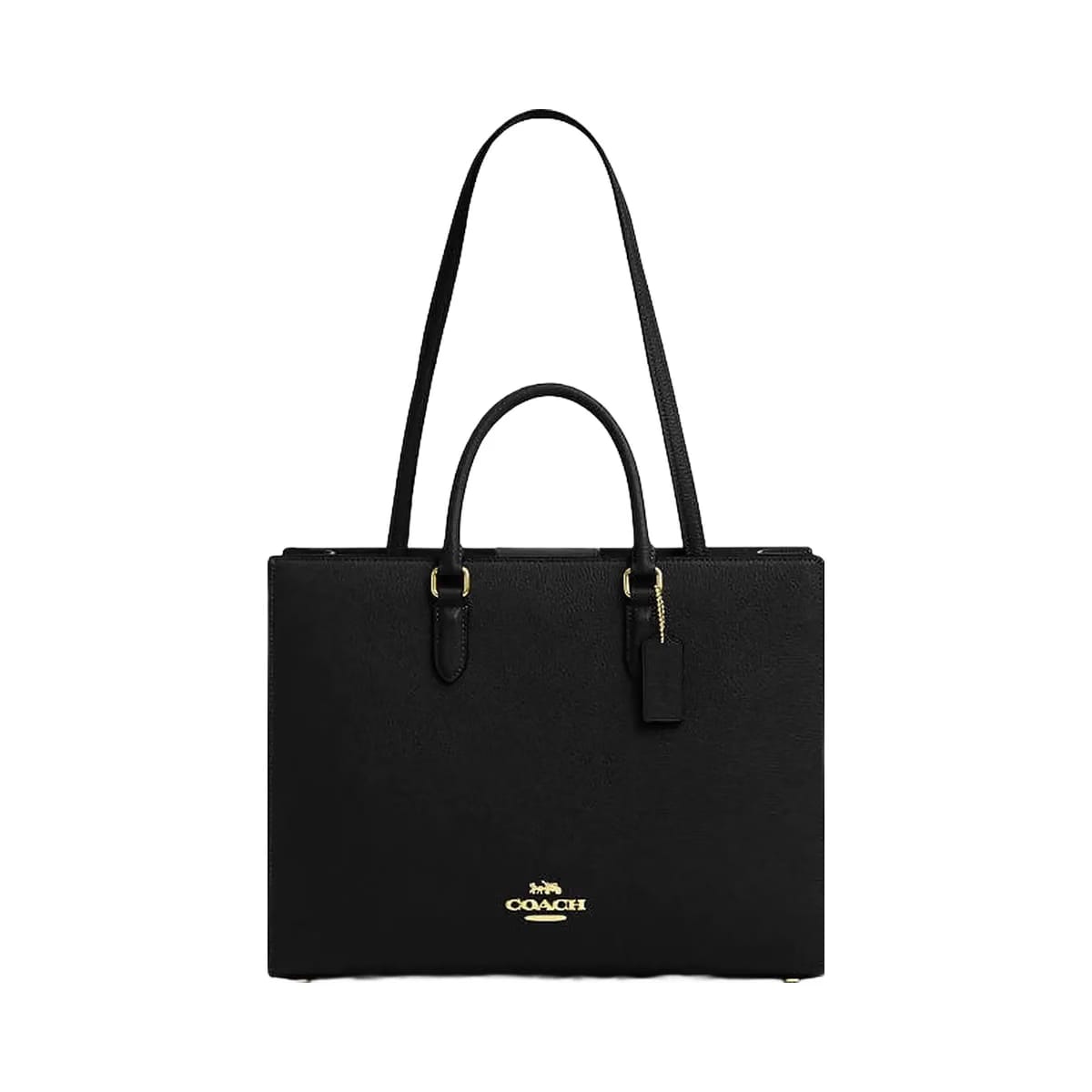 Coach Maggie Tote Bag Pebbled Leather-Gold-Black