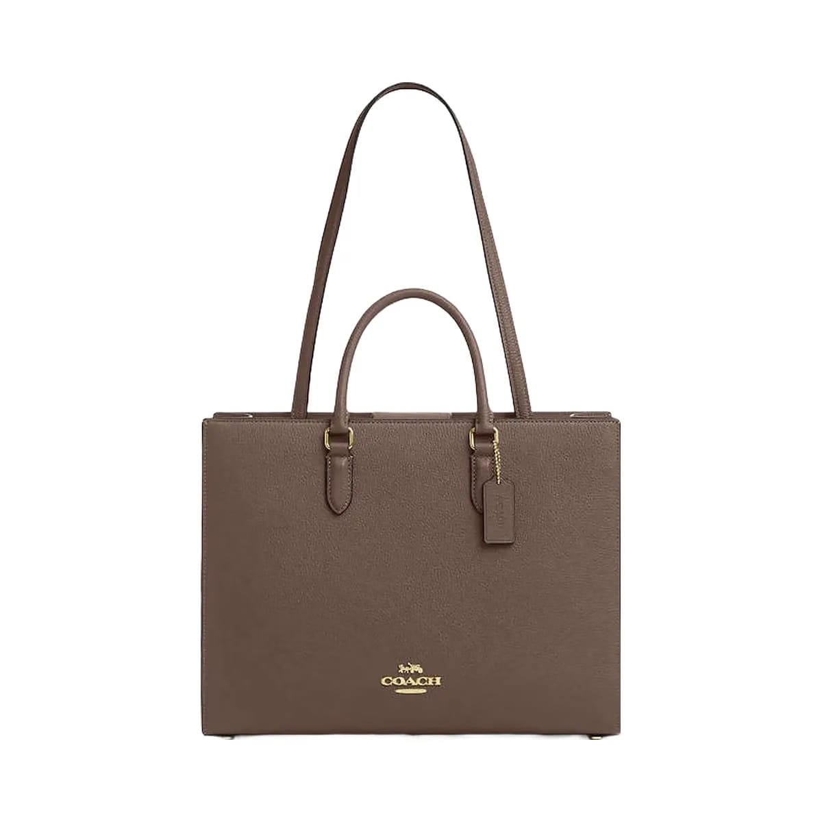 Coach Maggie Tote Bag Pebbled Leather-Gold-Dark Stone