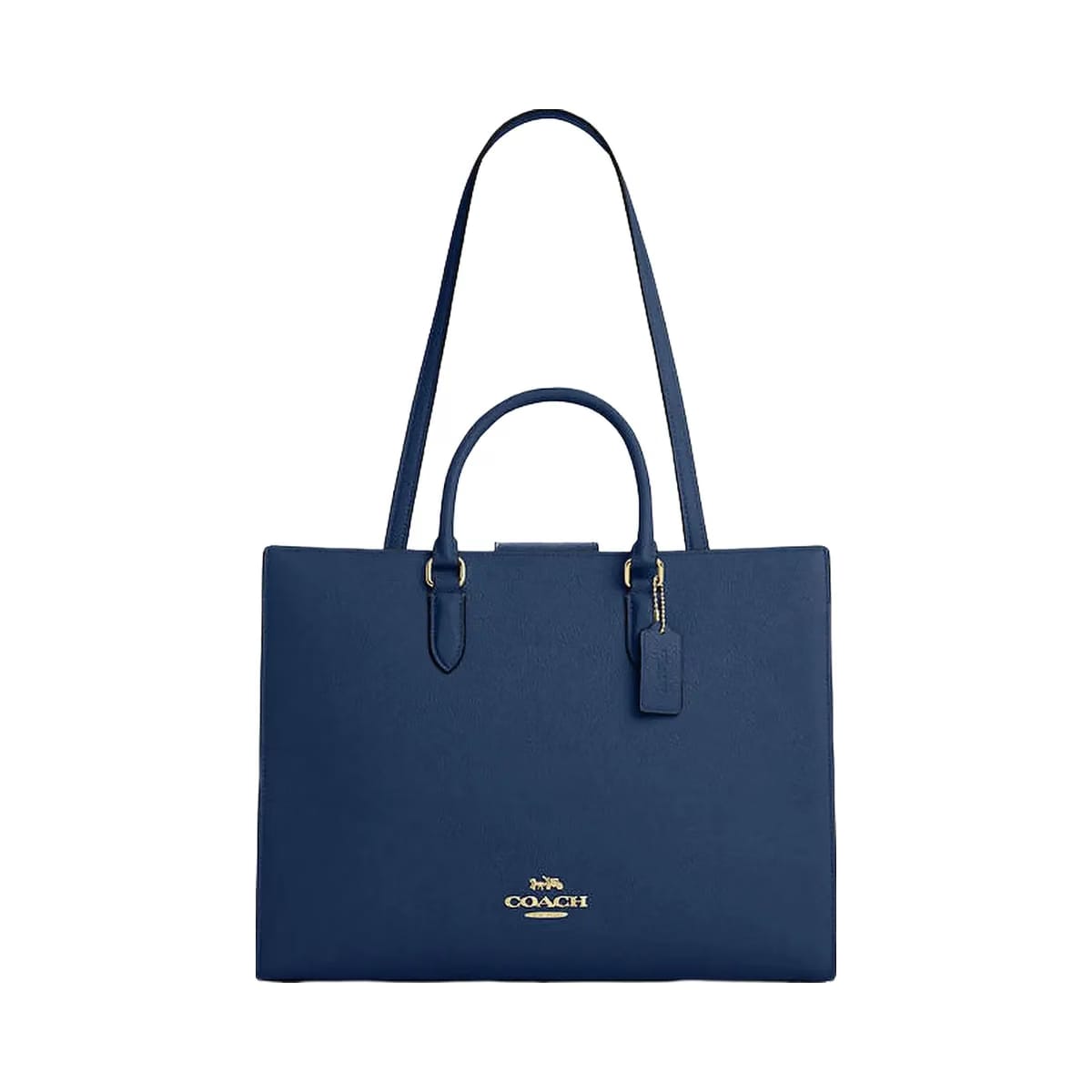 Coach Maggie Tote Bag Pebbled Leather-Gold-Deep Blue