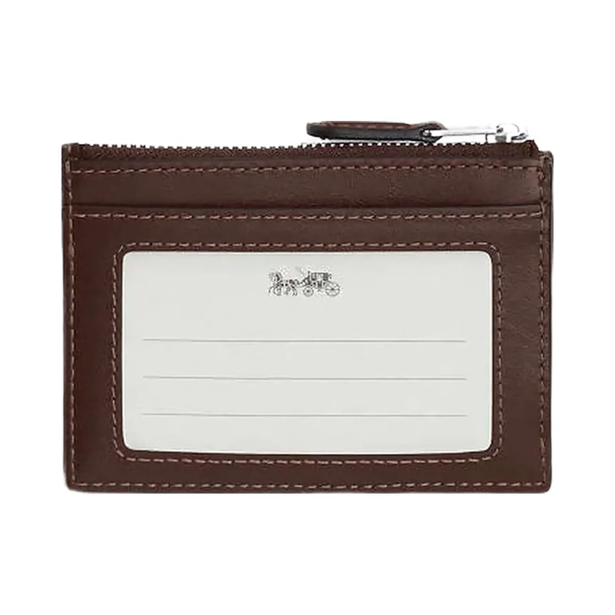 Coach Mini Id Skinny In Signature Jacquard Signature Jacquard-Silver-Oak-Maple
