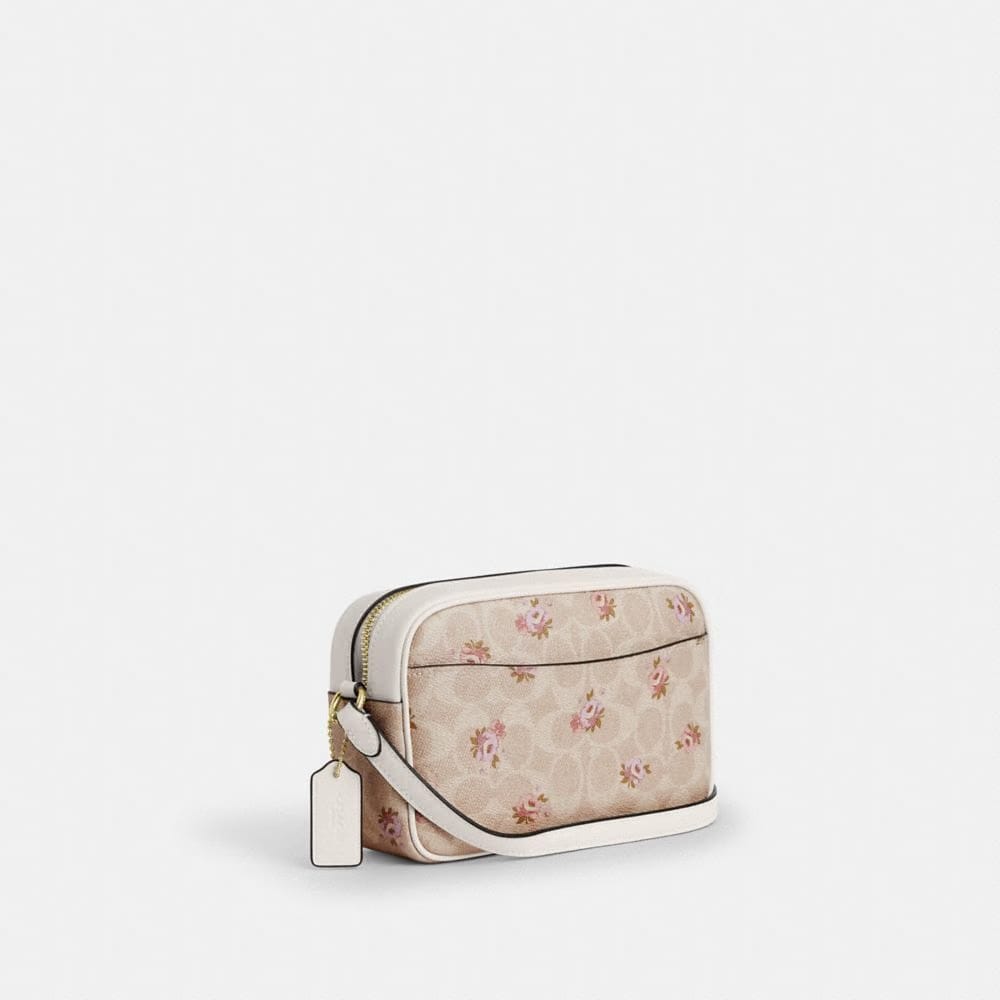 Coach Mini Jamie Camera Bag In Signature Canvas With Floral Print Gold-Sand Multi