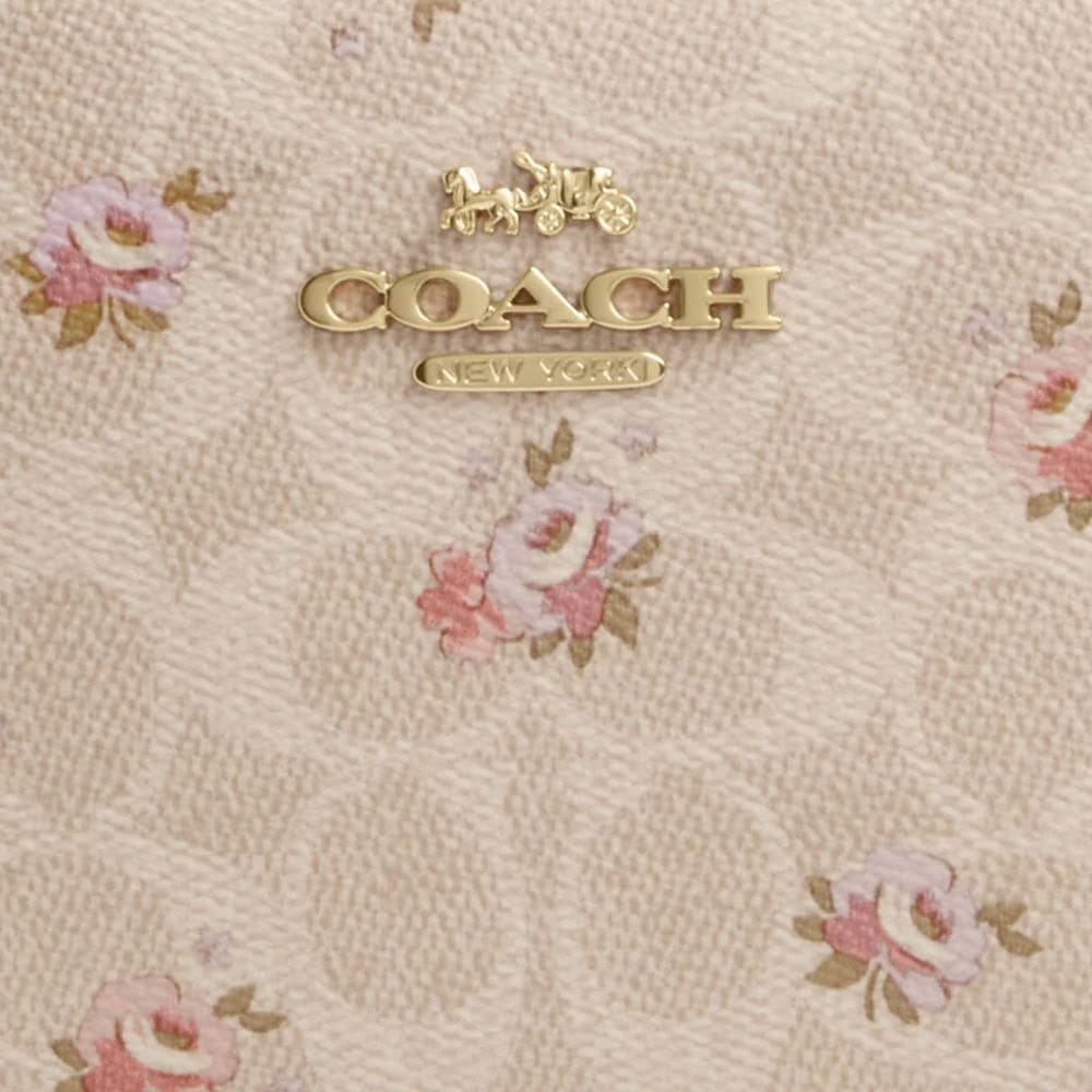 Coach Mini Jamie Camera Bag In Signature Canvas With Floral Print Gold-Sand Multi
