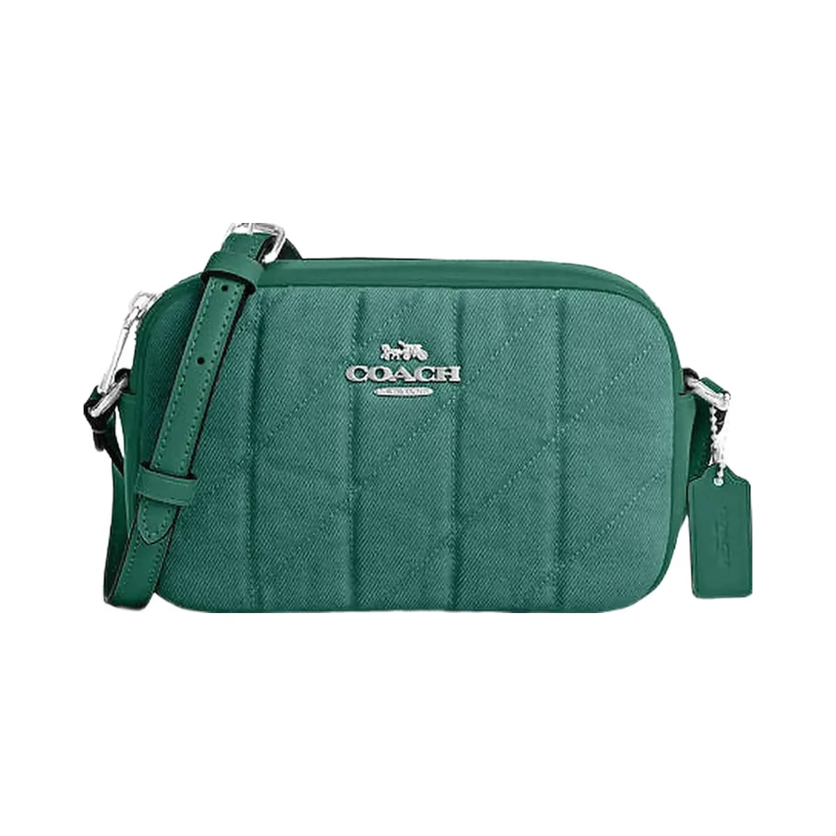 Coach Mini Jamie Camera Bag Quilted Denim-Sv-Ivy-Green