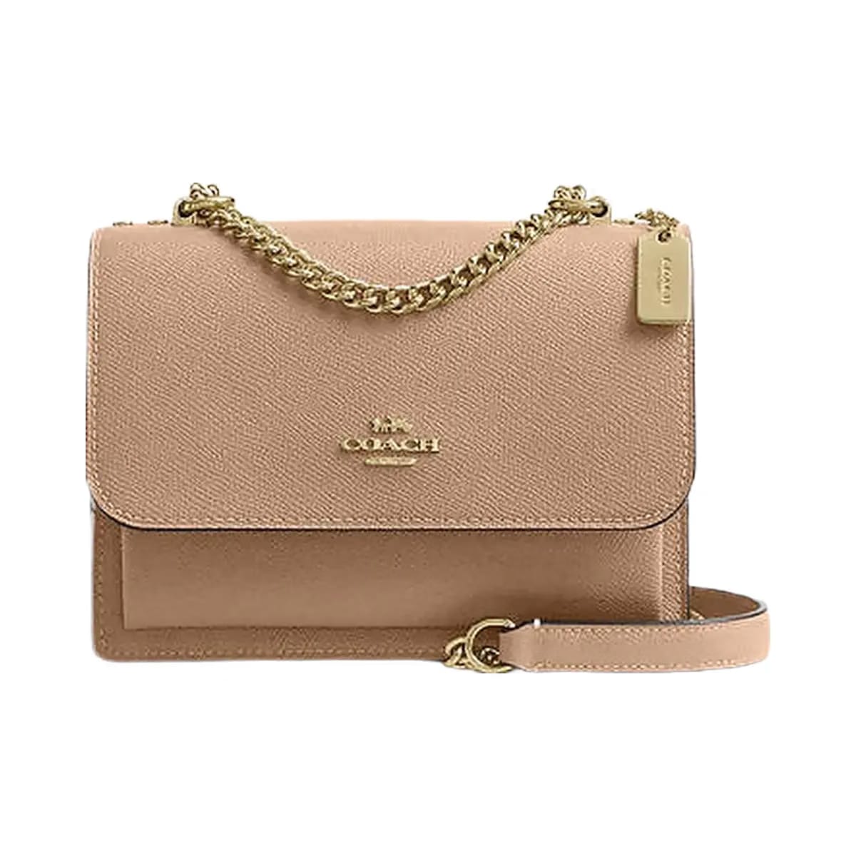 Coach Mini Klare Crossbody Bag Crossgrain Leather-Gold-Taupe