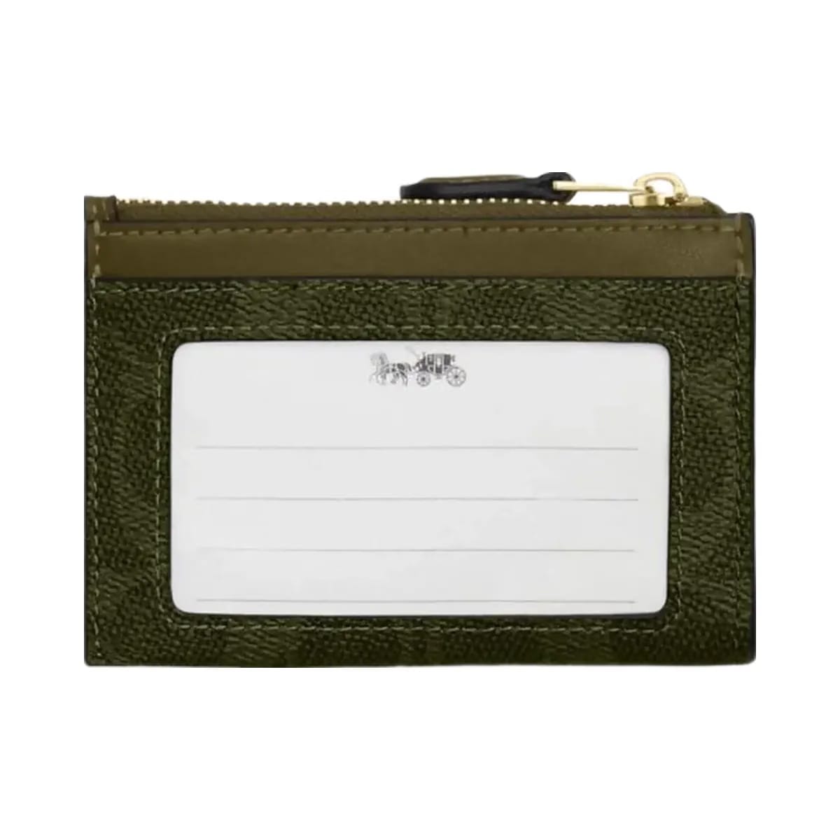 Coach Mini Skinny Id Case In Signature Canvas Signature Canvas-Gold-Olive