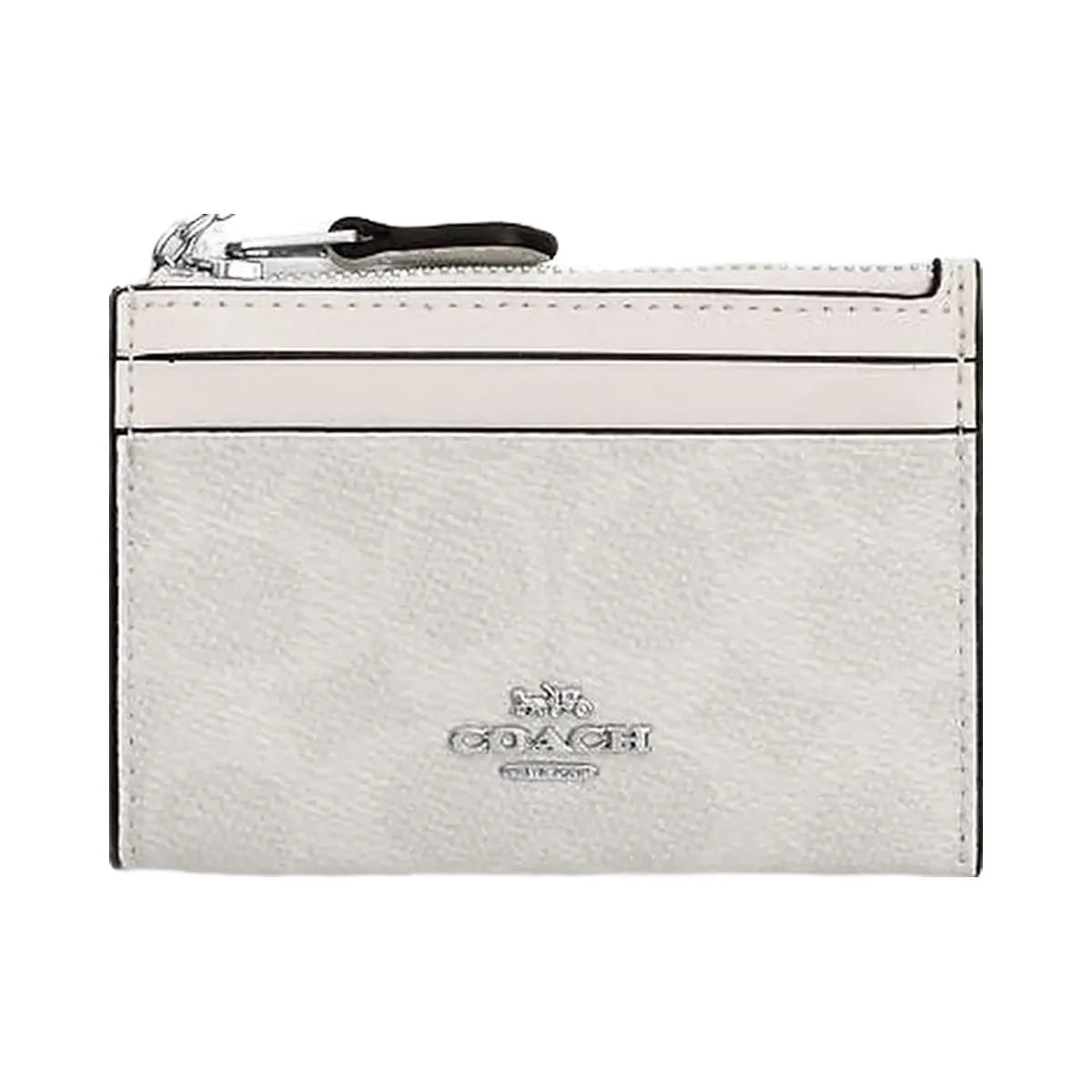 Coach Mini Skinny Id Case In Signature Canvas Signature Canvas-Sv-White-Chalk