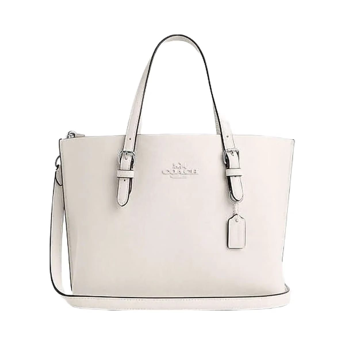 Coach Mollie Tote Bag 25 Leather-Silver-Chalk