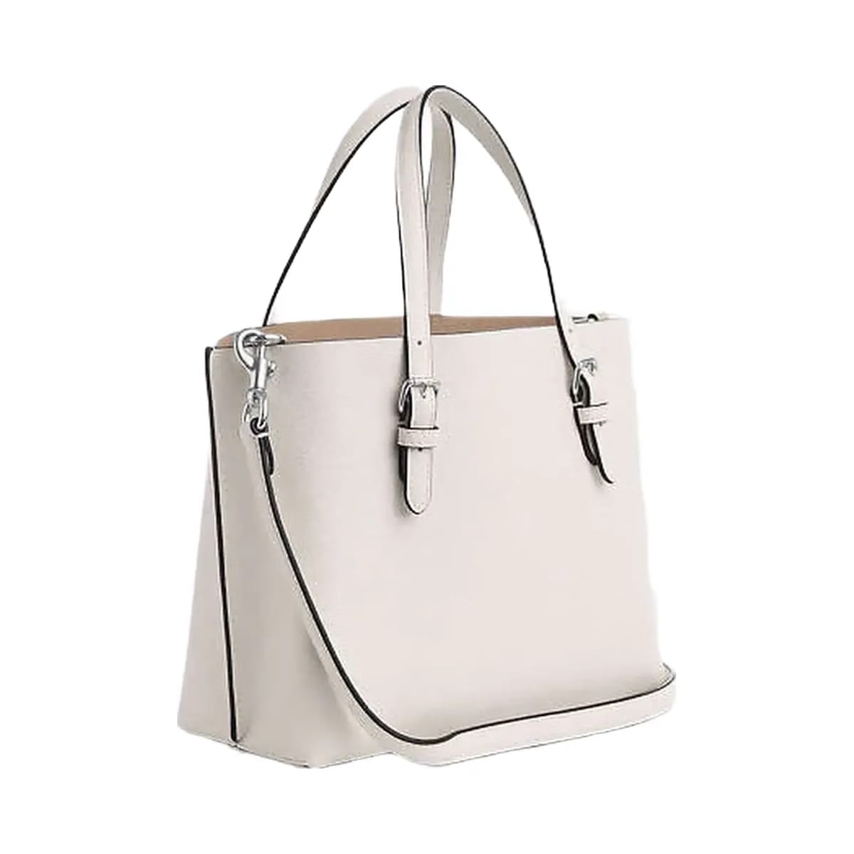 Coach Mollie Tote Bag 25 Leather-Silver-Chalk
