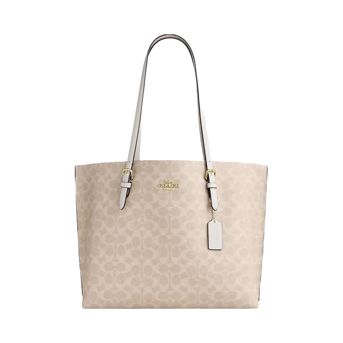 Coach Mollie Tote Bag In Signature Canvas Signature Canvas-Gold-Sand-Chalk