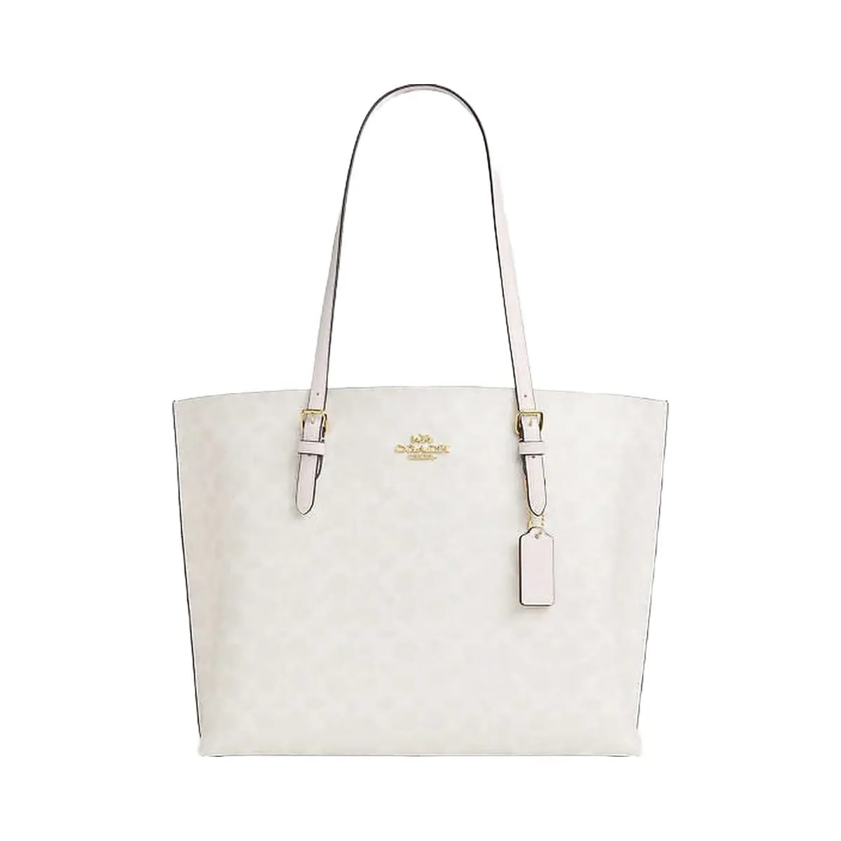 Coach Mollie Tote Bag In Signature Canvas Signature Canvas-Gold-White-Chalk