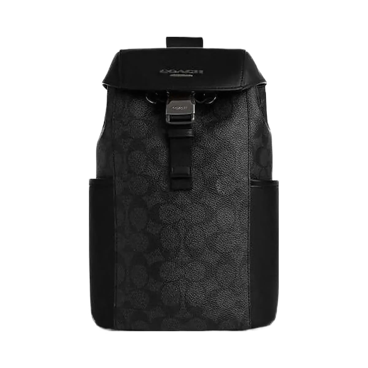 Coach Racer Pack In Signature Signature Canvas-Gunmetal-Charcoal-Black
