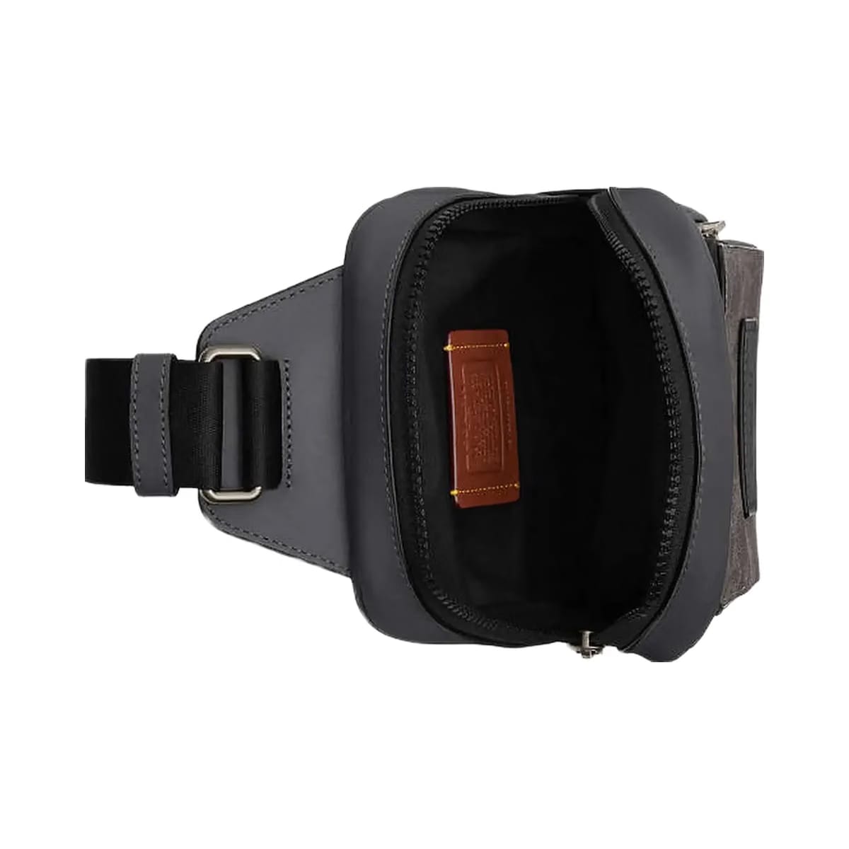 Coach Racer Sling Pack In Signature Canvas Signature Canvas-Qb-Grey-Charcoal