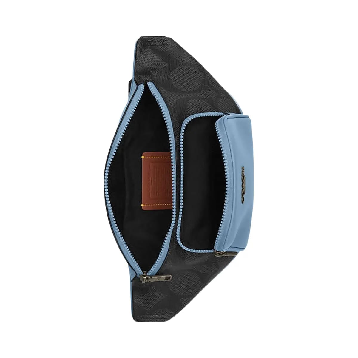 Coach Racer Small Belt Bag In Maxi Signature Canvas Qb-Charcoal-Pool