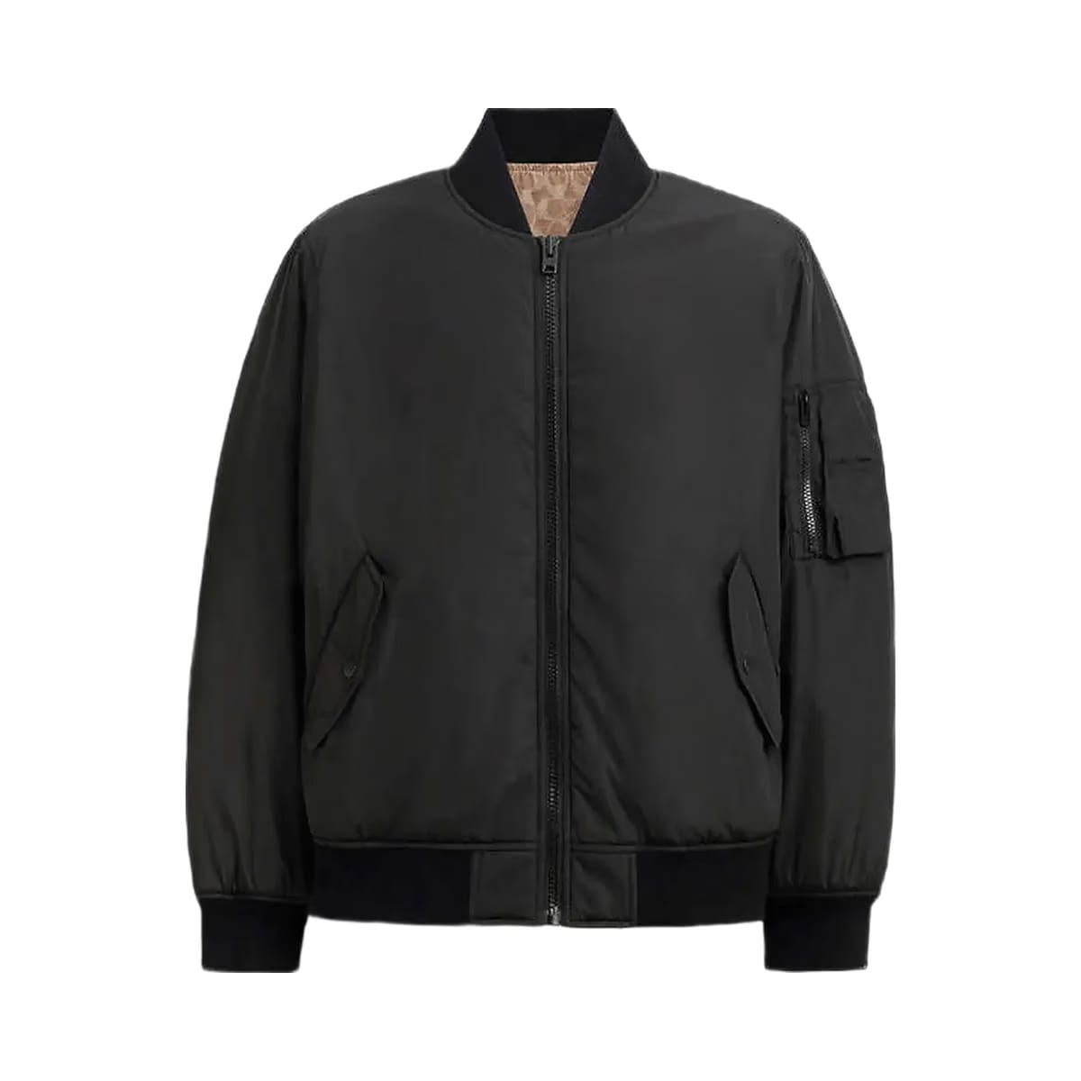 Coach Reversible Ma 1 Jacket In Recycled Polyester Black - Khaki Sig