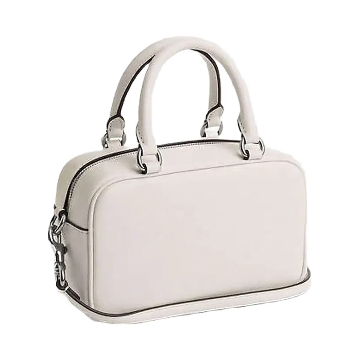 Coach Satchel Crossbody Smooth Leather-Silver-Chalk