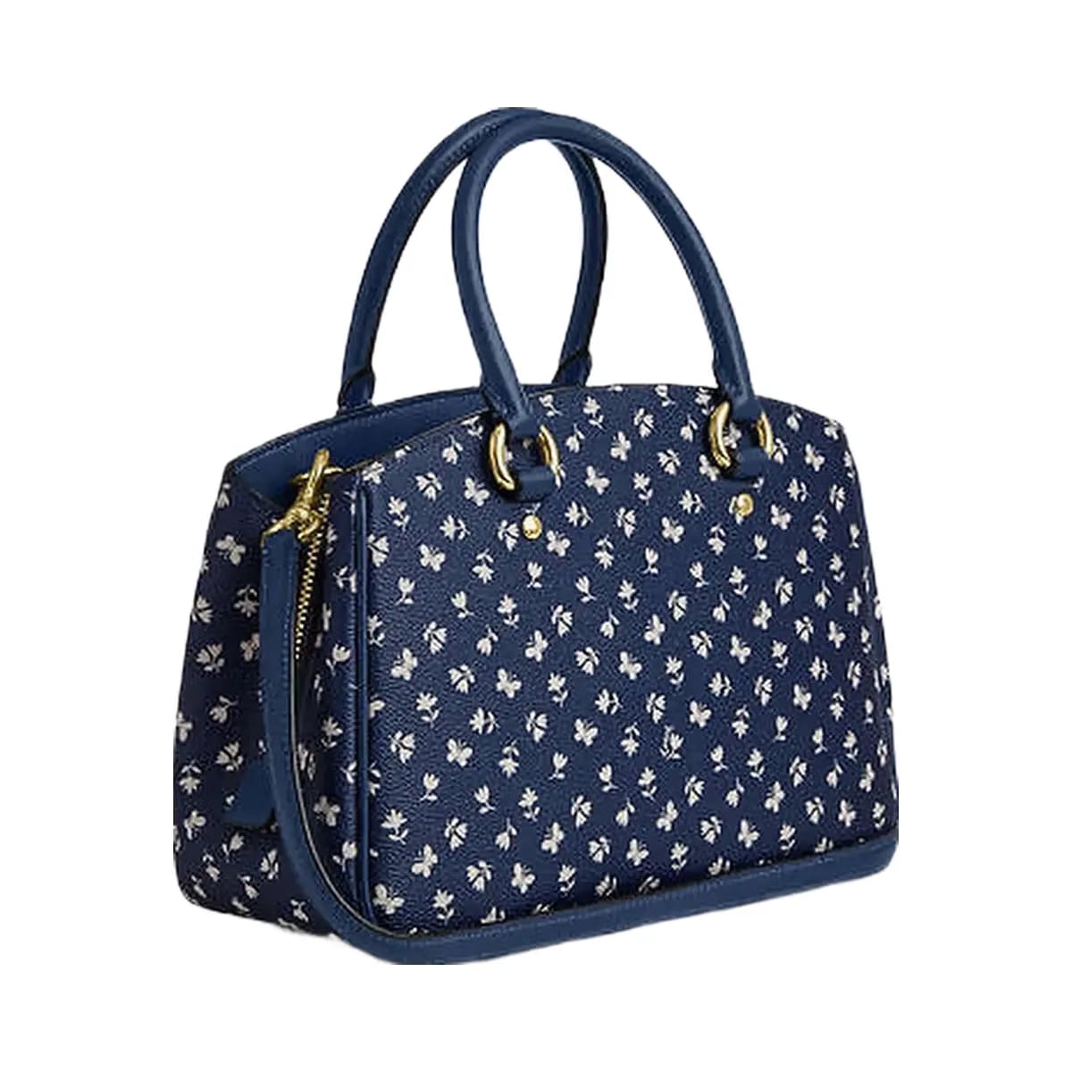 Coach Savannah Small Carryall Bag With Floral Print Gold-Deep Blue Multi