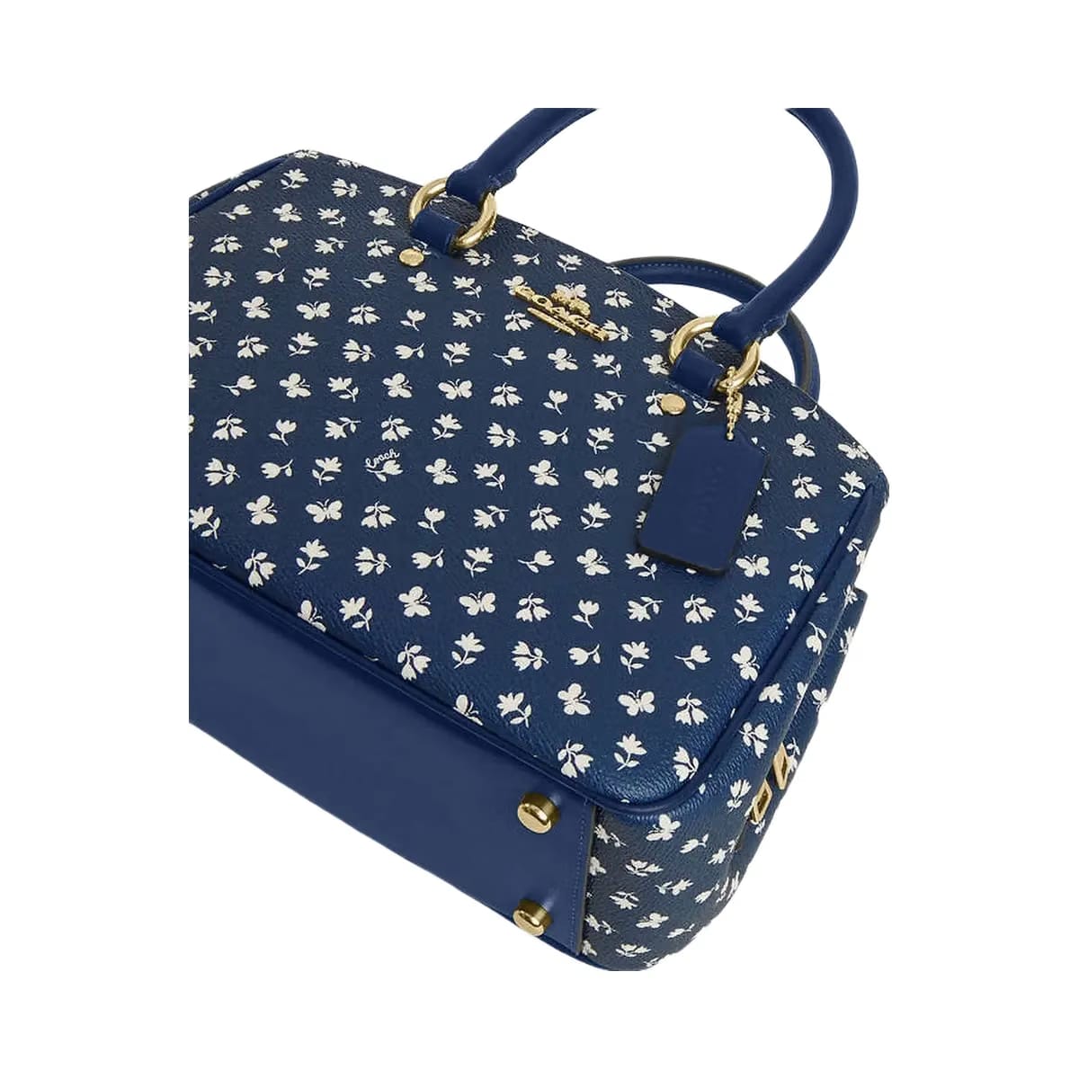 Coach Savannah Small Carryall Bag With Floral Print Gold-Deep Blue Multi