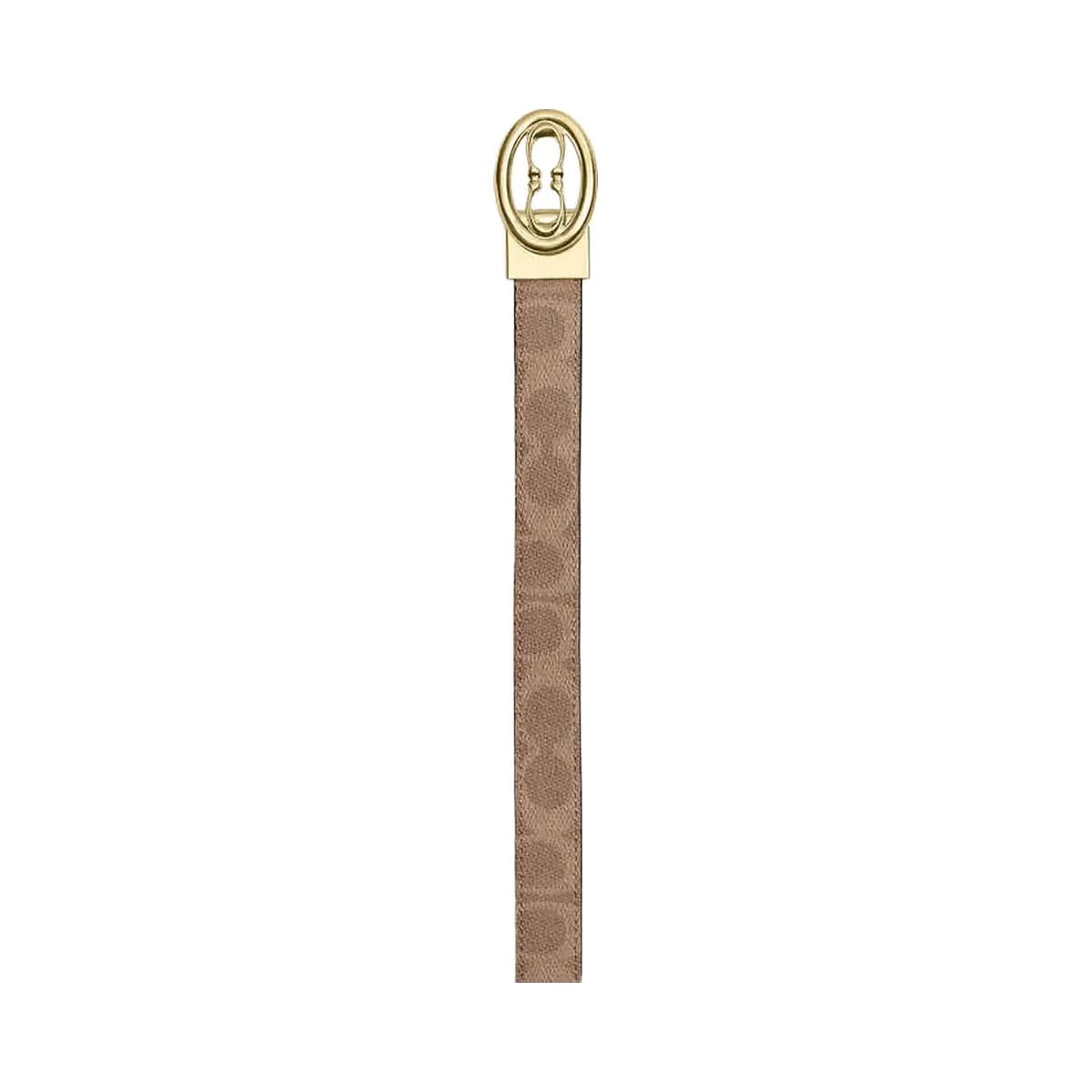 Coach Signature Buckle Cut To Size Belt, 25 Mm Signature Canvas-Gold-Tan-Brown