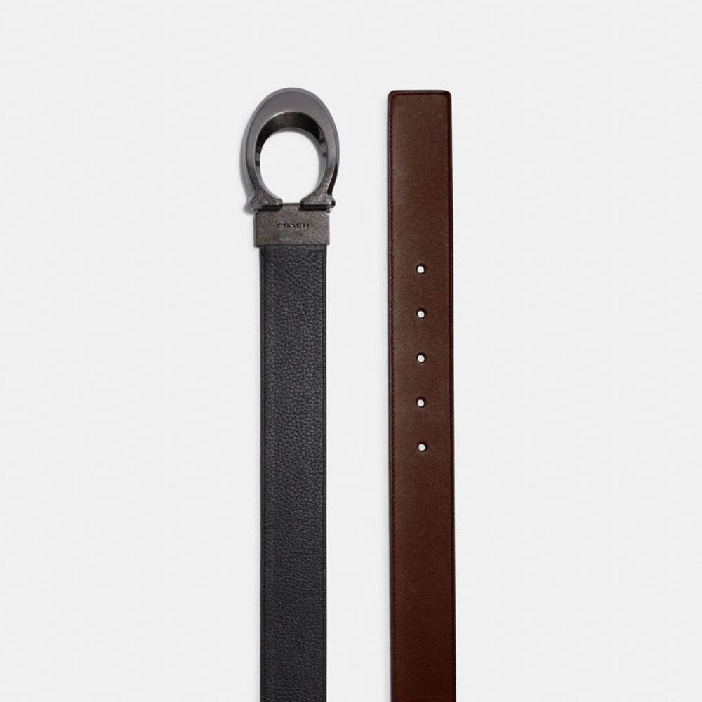 Coach Black Signature Textured Leather Cut To Size Belt