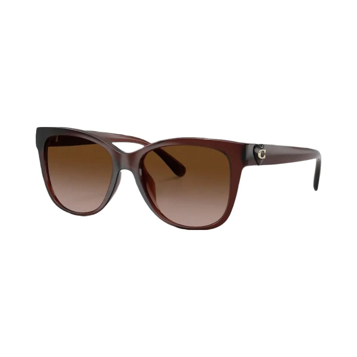 Coach Signature Heart Oversized Square Sunglasses Milky Brown