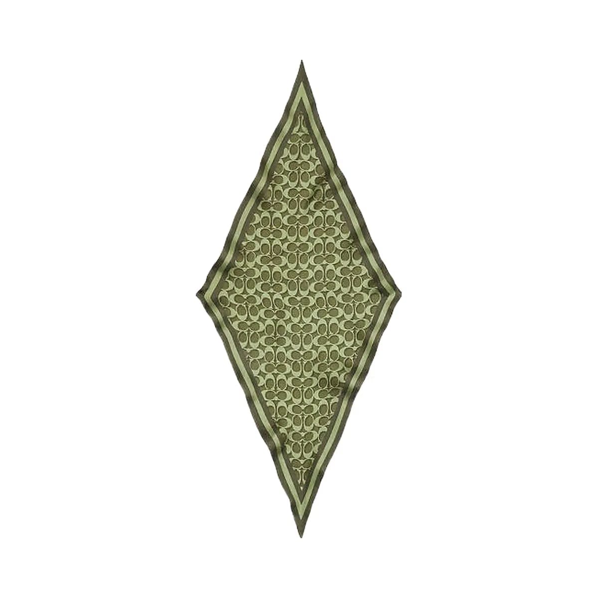 Coach Signature Silk Diamond Scarf Silk-Olive