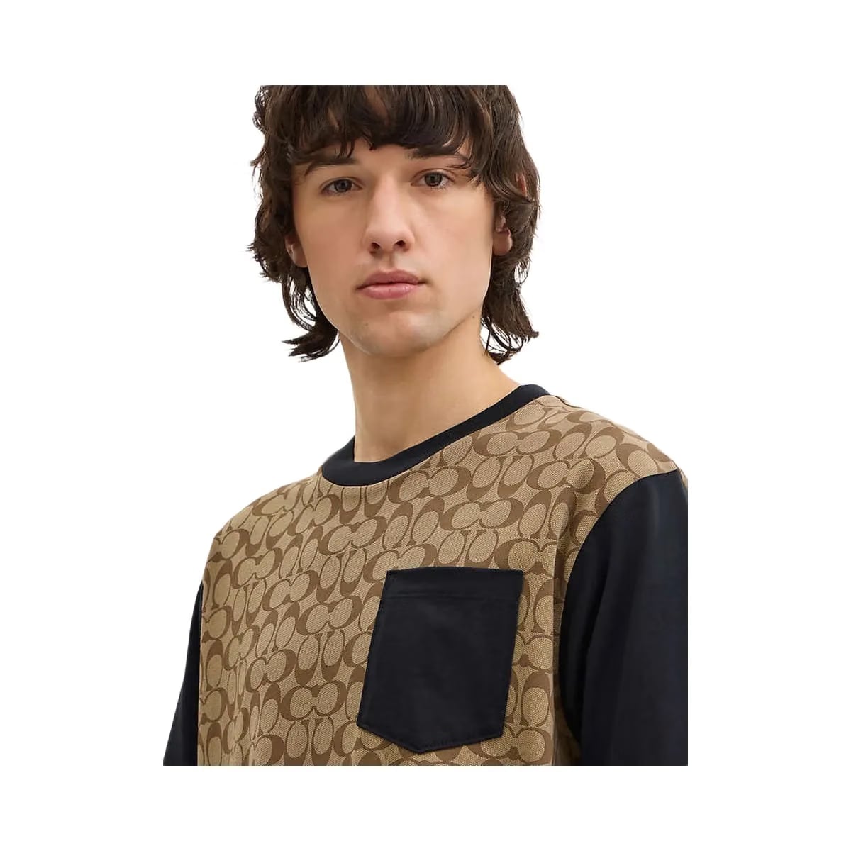 Coach Signature T-Shirt In Organic Cotton Khaki Signature