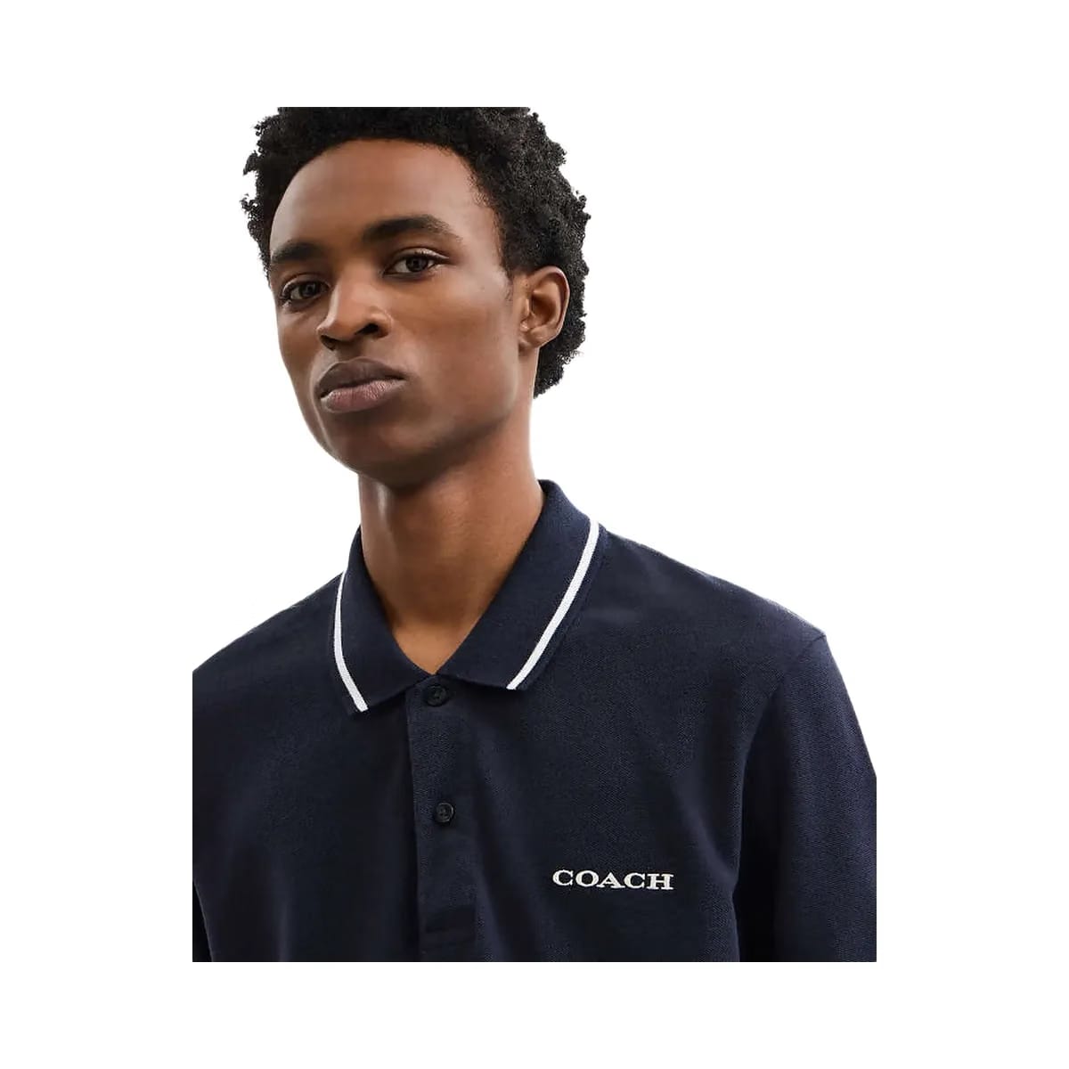 Coach Signature Trim Polo Navy