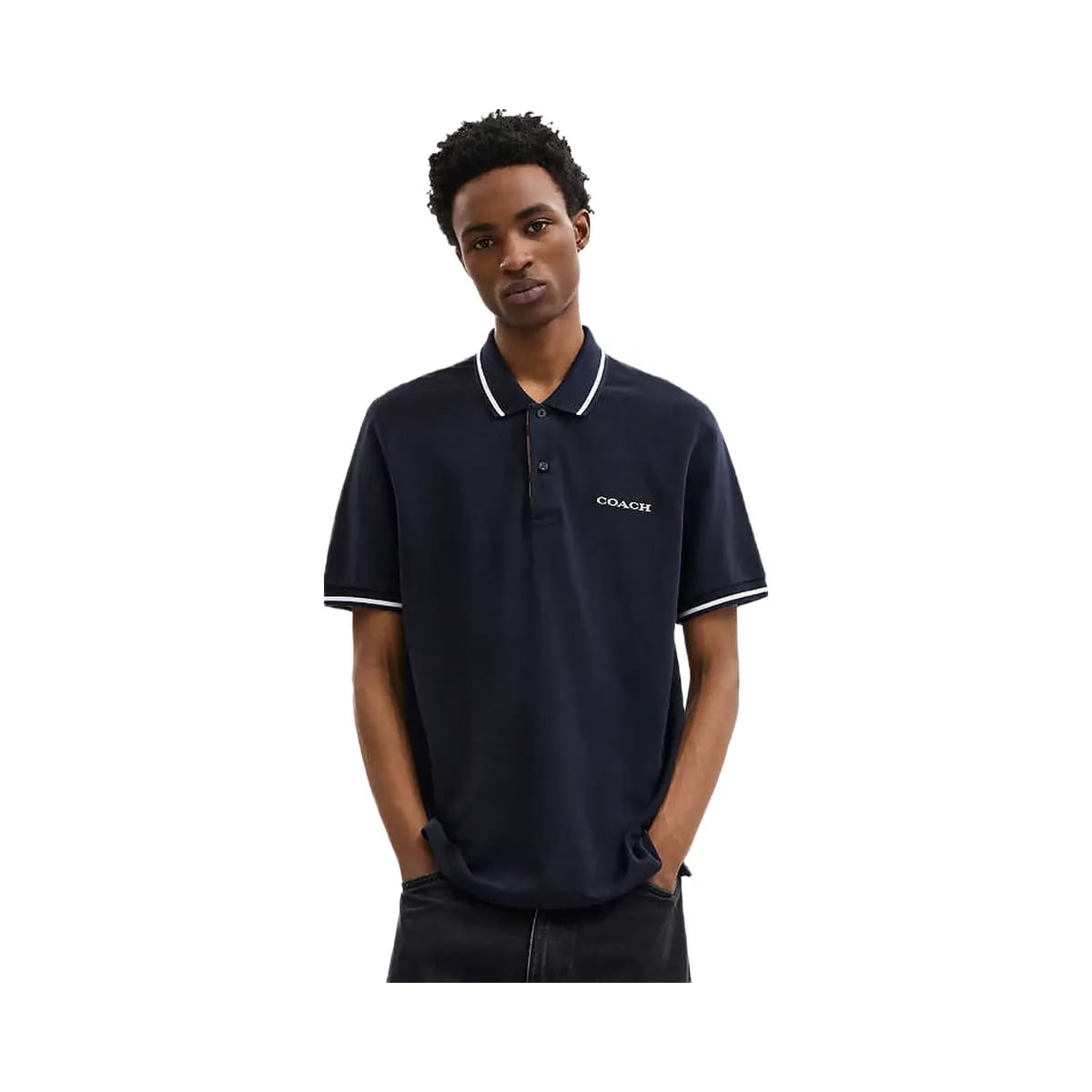Coach Signature Trim Polo Navy