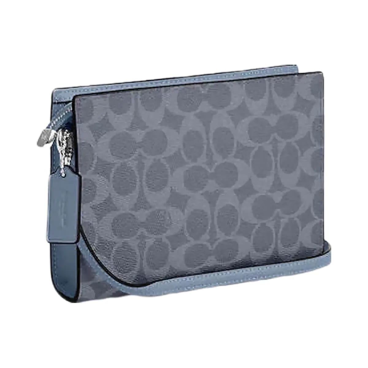 Coach Slim Crossbody Bag In Signature Canvas Signature Canvas-Silver-Chambray