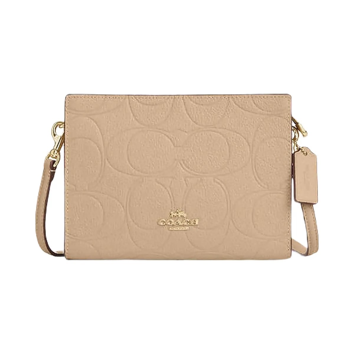 Coach Slim Crossbody Bag In Signature Leather Pebbled Leather-Im-Oat